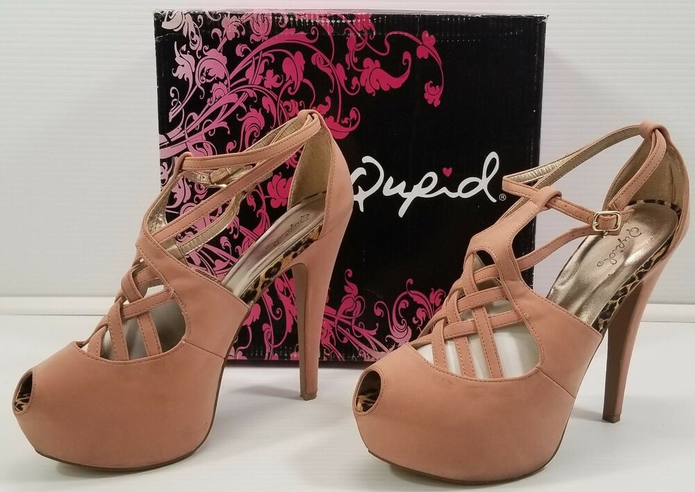 BG) Qupid Women Opened Toe Blush Platform High Heels Shoes Nubuck Penelope 10
